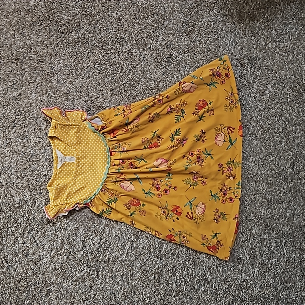 EUC Matilda Jane Golden Yellow Floral Dress